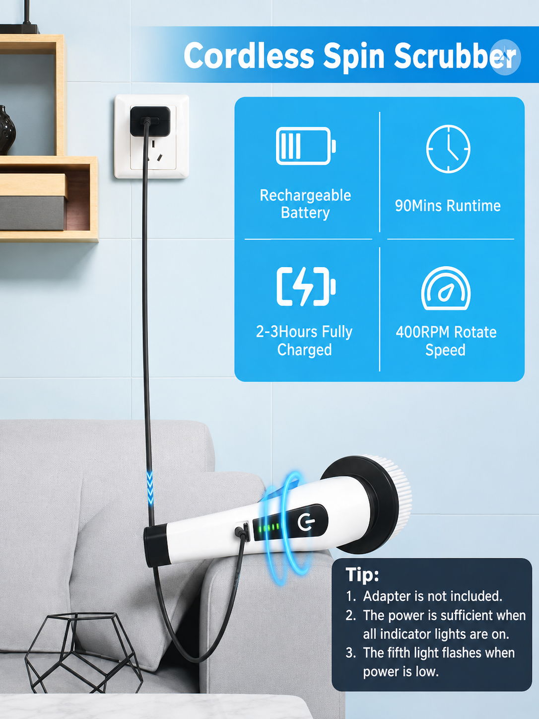 Velvé Pro 8-in-1 Electric Spin Scrubber