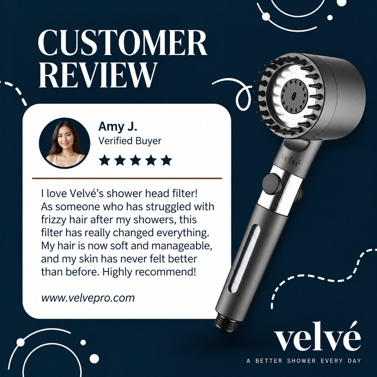 Velvé Pro Handheld Filtered Showerhead